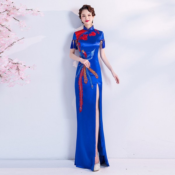 Royal blue store chinese dress